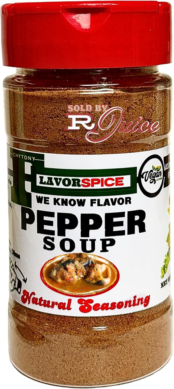 Nigerian Pepper Soup Seasoning 8oz | Crafted with 100% African Premium Traditional Local Natural Herbs and Spices With No Additives, Salt and Sugar Free, MSG Free, Gluten Free | Great For Keto, Great For Vegan