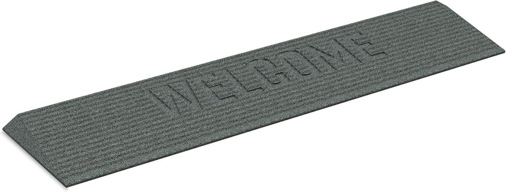 EZ-ACCESS - Transitions Angled Welcome Entry Mat, Non Slip Rubber Threshold Ramp for Doorways, Indoor & Outdoor Door Ramp for Wheelchair Access, Safer Home Floor Mats - Made in USA (Gray, 1-in)