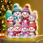 Pofily Personalized Snowman Family Christmas Light Box, Custom Christmas Night Light, Gift for Grandma, Personalized Gifts for Grandma Style04