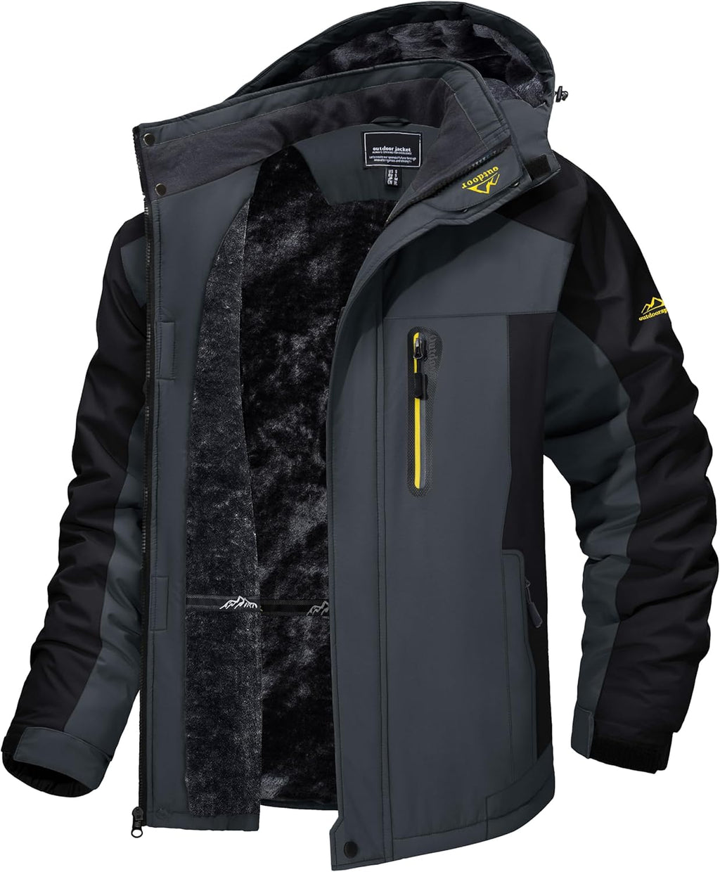 TACVASEN Men's Winter Ski Jacket Waterproof Snow Coats Snowboard Fleece Lining Jacket Warm Parka with Hooded
