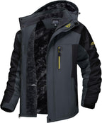 TACVASEN Men's Winter Ski Jacket Waterproof Snow Coats Snowboard Fleece Lining Jacket Warm Parka with Hooded