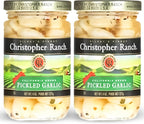 Christopher Ranch Pickled Garlic Cloves in a Jar | 100% California-Grown Fresh Garlic | Peeled and Pickled for Convenience | Ideal for Cooking, Snacking & Pickled Vegetables Lovers | 8 oz (Pack of 2)