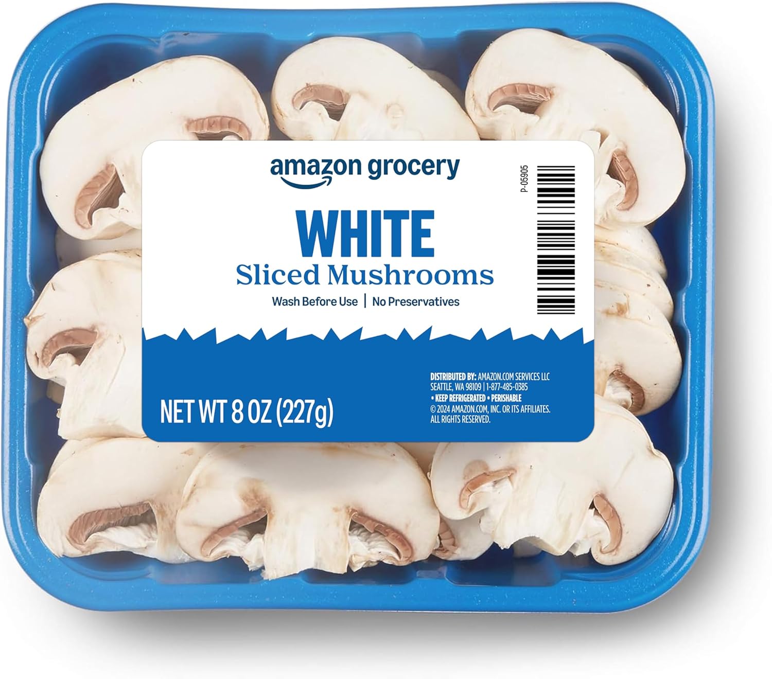 Amazon Grocery, Sliced White Mushrooms, 8 Oz