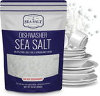Dishwasher Salt, Natural Water Softener, Food Grade Coarse Sea Salt Compatible with Miele, Thermador, Whirlpool, & Bosch Dishwasher, 30 oz Bag