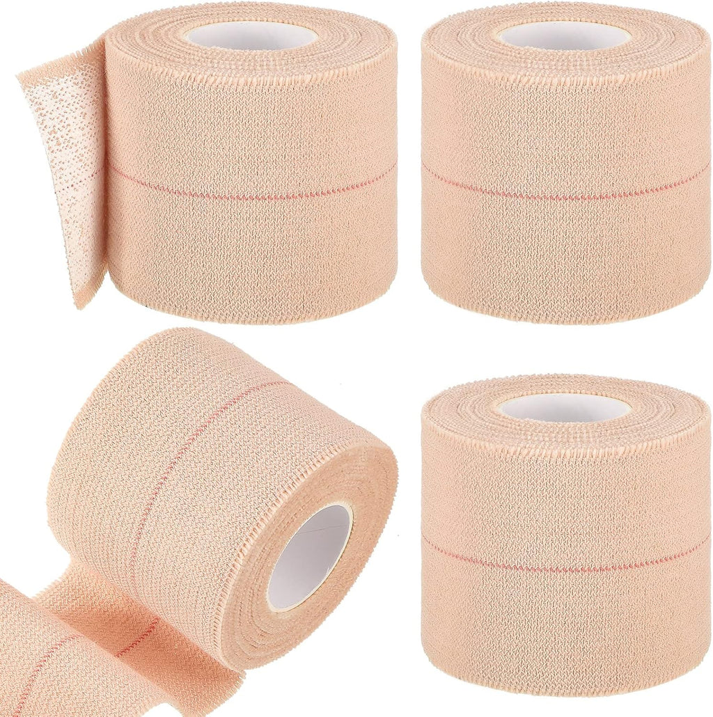 4 Rolls Elastic Tape Adhesive Elastic Tape Self Adhesive Bandage Wrap Flexible Stretch Bandages for Sports Ankle, Knee and Wrist Animal Pets, 5 Yard