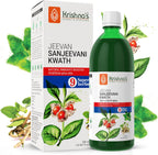 KRISHNA'S HERBAL & AYURVEDA Jeevan Sanjeevani Kwath - 500 ml Enriched with Aloe Vera, Amla, Giloy, Tulsi, Ashwagandha, and 4 More Herbs Natural Immunity Booster 500 ml (Pack of 1) Multicolour