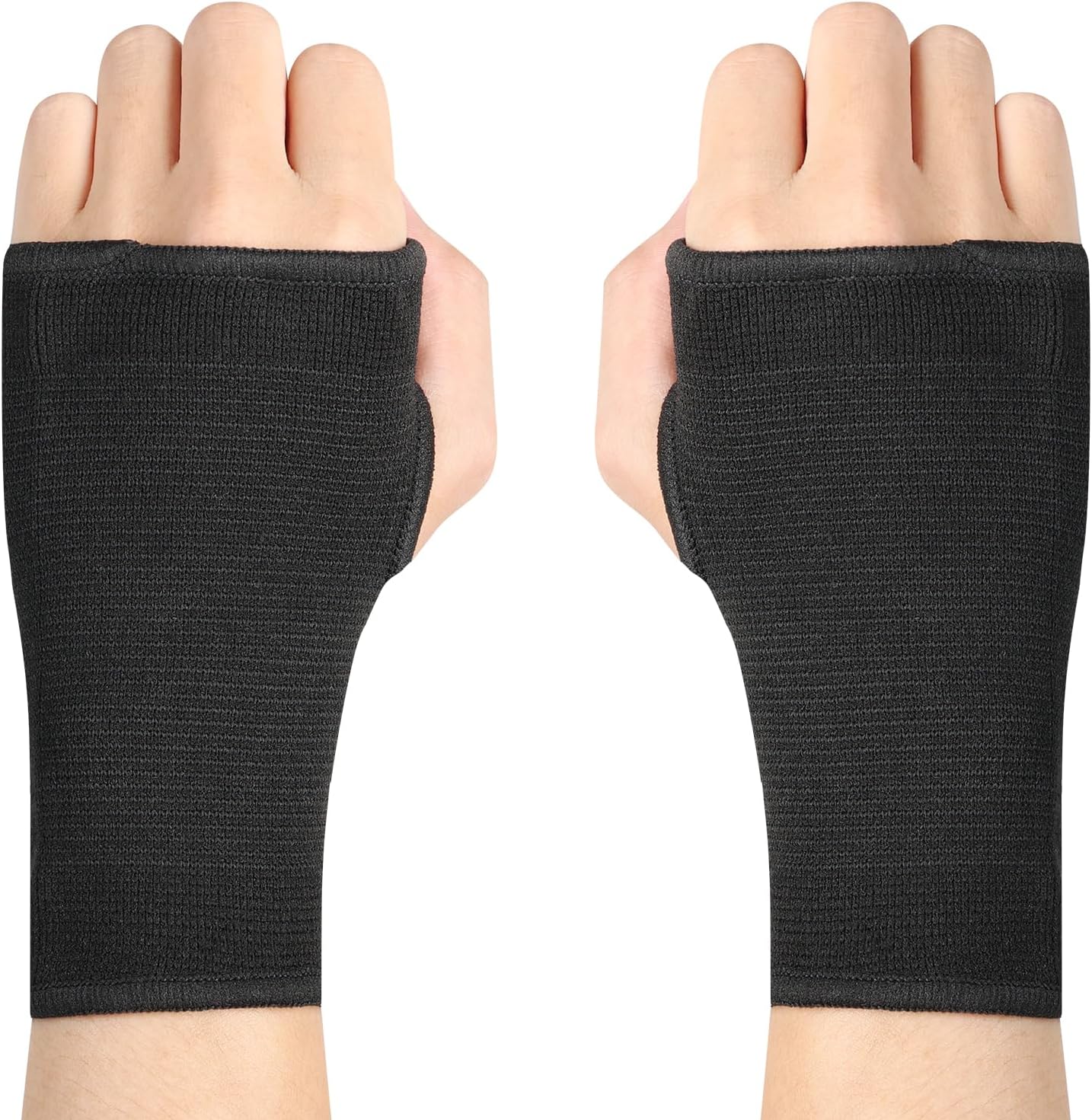 Palm Brace Wrist Compression Sleeves, Everyday Use Wrist Brace, Compression Carpal Tunnel for Wrist Pain Relief, Fitness Gloves, Sports compression Glove, Wrist guard for Men and Women (Black Large)