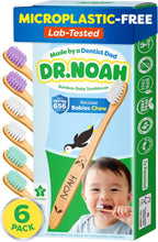 Dr. Noah Microplastic-Free Bamboo Baby Toothbrush | Dentist Designed | 656 Substances Safety Tested | BPA, PFAS & Phthalate Free | 6-Pack | Soft Bristles | Infant to Toddler, 6-12 Months, Age 2-4 Kids
