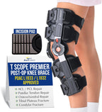 Brace Direct Breg T Scope Premier Post Op Knee Brace with Incision Comfort Pad ACL MCL Recovery Adjustable ROM L1833 L1832 (Thighs Up to 30.5")