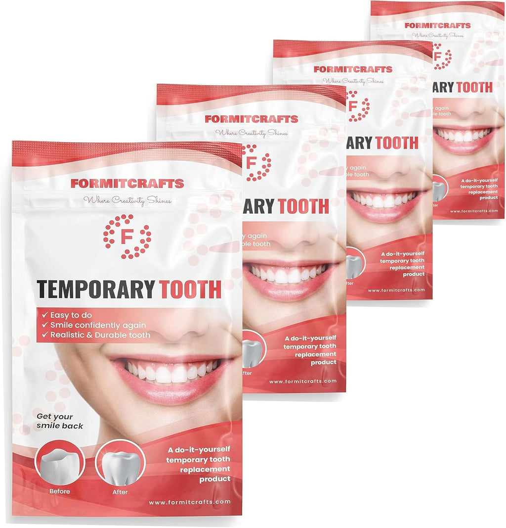 Formit Crafts - Thermoplastic Beads for Teeth Repair - DIY Tooth Filling - Made in E.U. - Moldable Thermal Beads - Realistic and Durable - Pack of 4 (20 Grams Each)