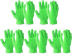 Evridwear Microfiber Dusting Gloves, Dusting Cleaning Glove for Plants, Blinds, Lamps and Small Hard to Reach Corners, 5 Pairs (Green L/XL)