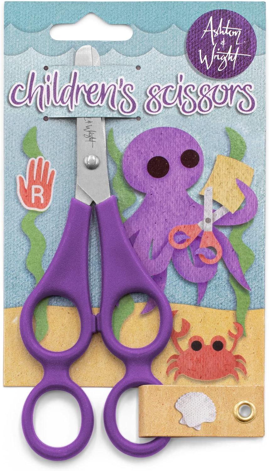 Ashton and Wright - Children's Double Hole Training Scissors - Purple - Right Handed (1)
