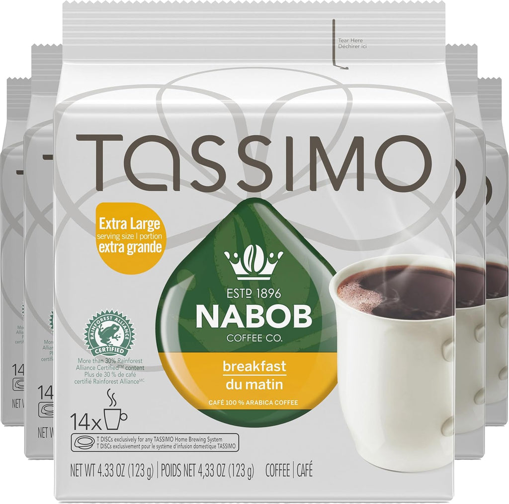 Tassimo Nabob Breakfast Blend Coffee, 70 T-Discs (5 Boxes of 14 T-Discs) {Imported from Canada}