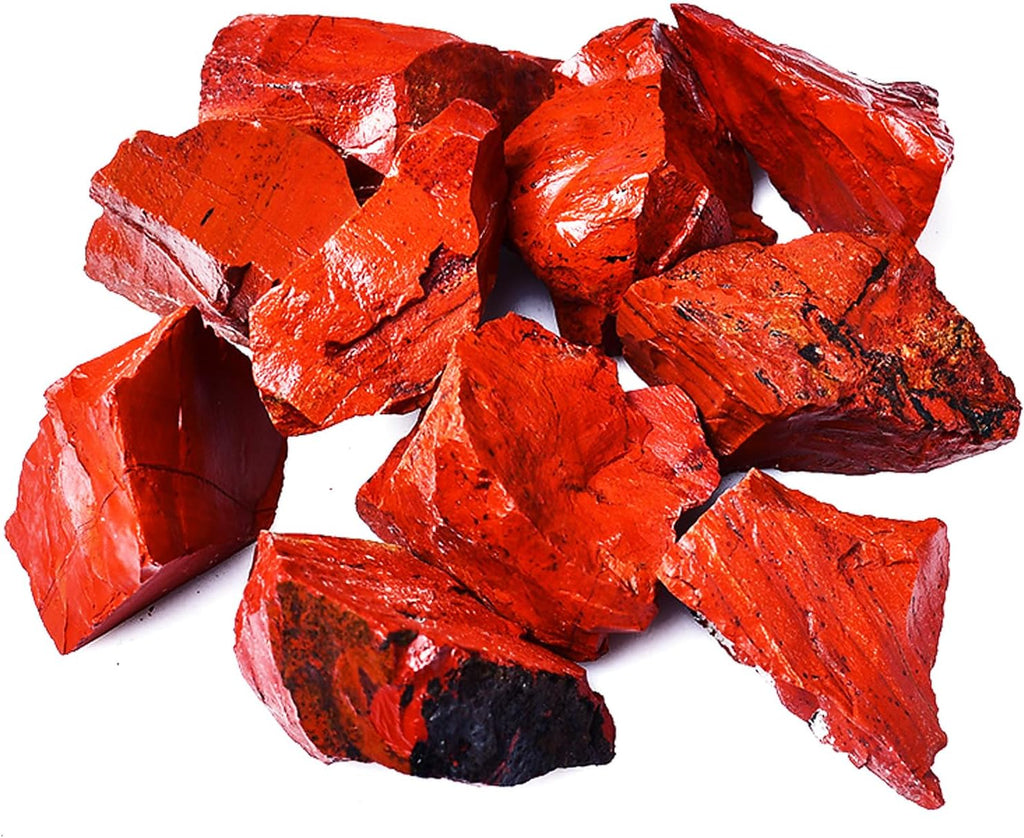 Raw Crystals, Large 1.2-2.0" Healing Crystal Natural Rough Stones for Intuition,Chakra,Meditation,Decoration,Polishing,Energy Work (Red Jasper, 3.5oz-1.2-2.0"raw Crystals)