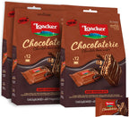 Loacker Chocolaterie Dark Chocolate, Individually Wrapped Premium Enrobed Crispy Cocoa Wafer Minis with Cream Filling, Sustainably Sourced, Made in Italy, 4 x 4.02 oz bags