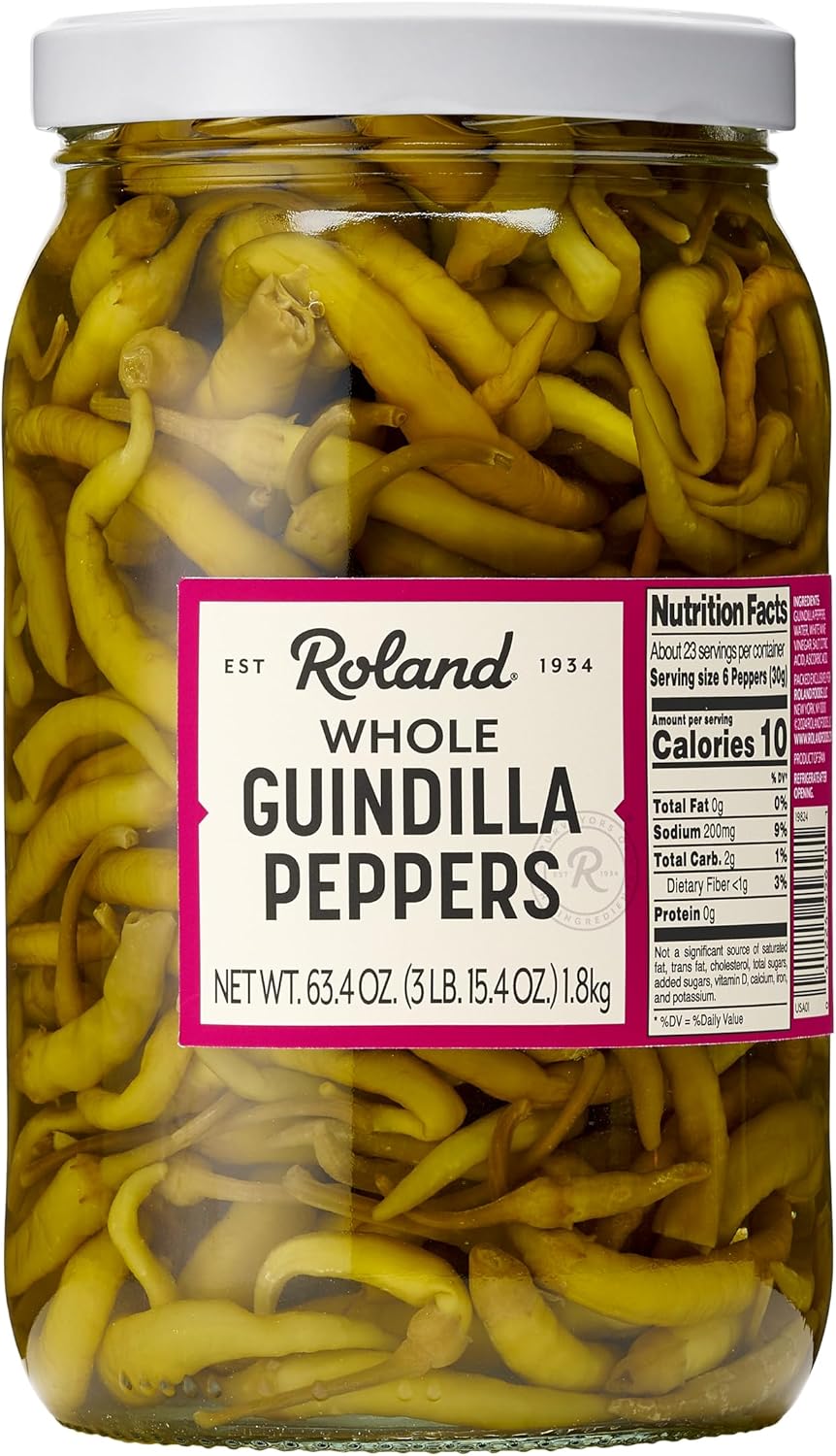 Roland Foods Guindilla Peppers, Specialty Imported Food, 63.4 Ounce Jar, Pack of 1