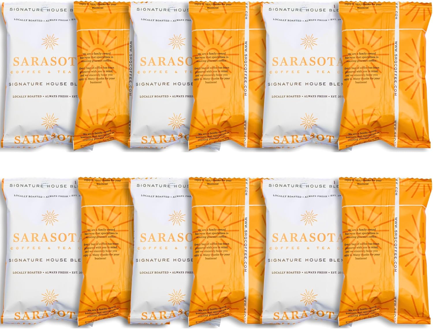 Breakfast Blend Ground Packets – Medium Roast, 2oz Pre-Measured Packs for 8–12 Cup Drip Makers | Low Acid Single-Pot Pouches, Individually Wrapped | 12-Count by Sarasota Coffee