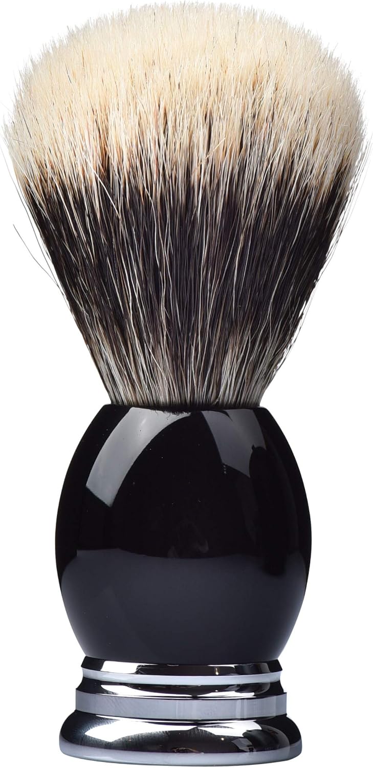 JEQUIL&CORENVEO Fine Silvertip Badger Bristle Shaving Brush, With Heavy Weight Resin Base (Curved Top)