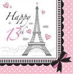Creative Converting Party in Paris Napkins, 6.5", Pink/Black