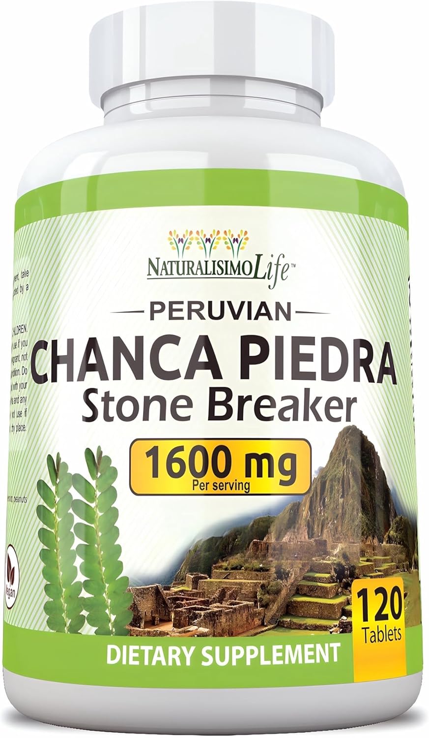 NaturalisimoLife Chanca Piedra 1600 mg per Serving – 120 Tablets - Peruvian Chanca Piedra