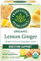 Traditional Medicinals Organic Lemon Ginger Tea, 1.13 Oz, 16 Count