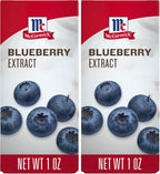 McCormick Blueberry Extract with Other Natural Flavors, Distinctive, Sweet Blueberry Flavor and Aroma for Baking Cookies, Cake, and Muffins, and Beverages Like Lemonade, Mocktails, and Smoothies, 1 fl oz