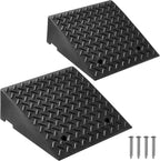 VEVOR Rubber Curb Ramps, 2 Pack, 7‘’ Rise Height, 19.3" L x 19.3" W, Driveway Ramps with Drainage Tank, 7000 lbs Load Capacity, Suitable for Wheelchairs, Strollers, Motorcycles, Cars, Lawn Mowers