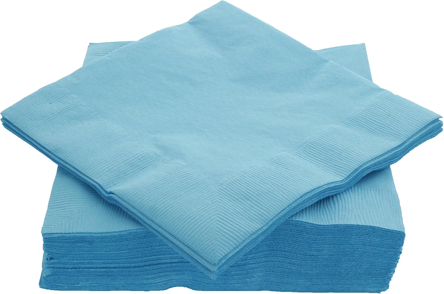 Big Party Pack 40 Count Caribbean Blue Dinner Napkins Tableware- Ideal for Wedding, Party, Birthday, Dinner, Lunch, Cocktails. (7” x 7”)
