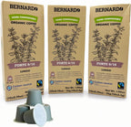 Bernardo FORTE Lungo Biodegradable Capsules Compatible with Nespresso Original Line, Intensity 9/10, USDA Organic, Home Compostable Capsules. 30 Count (3 Boxes of 10 Lungo Pods)