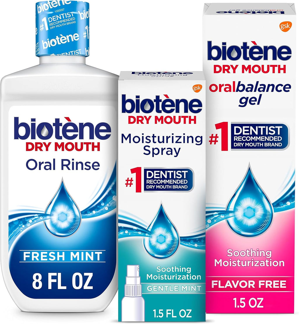 Biotene Dry Mouth Management Oral Rinse, Dry Mouth Spray and Moisturizing Gel - 1 Kit