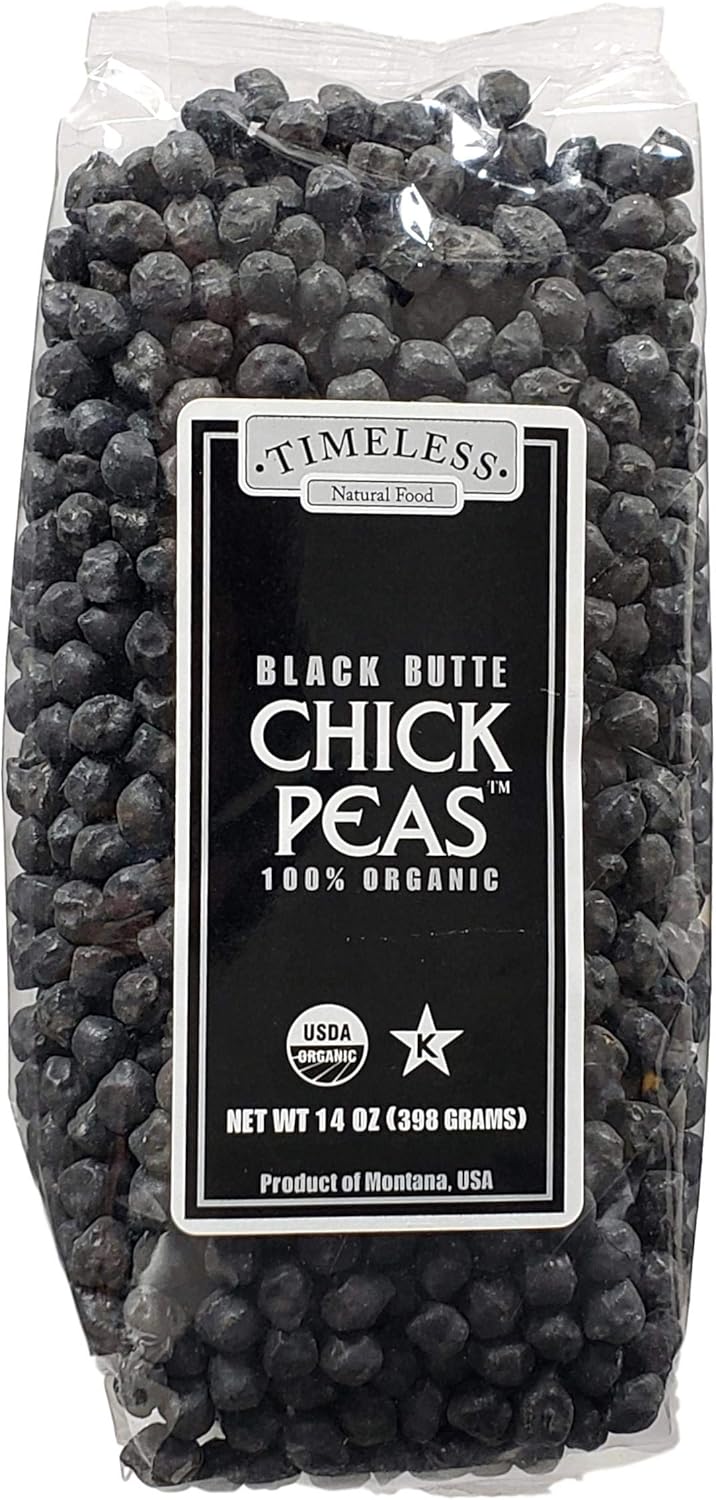 Timeless Black Butte Chickpeas, 14 Ounces, USDA Organic (Pack of 2)
