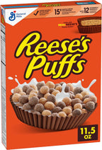 REESE'S PUFFS Breakfast Cereal, Chocolatey Peanut Butter Cereal, 11.5 oz