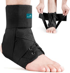 MEDIZED Ankle Brace, Lace Up Adjustable Support for Running, Basketball, Injury Recovery, Sprain! Ankle Support Wrap for Men, Women, and Children (Large)