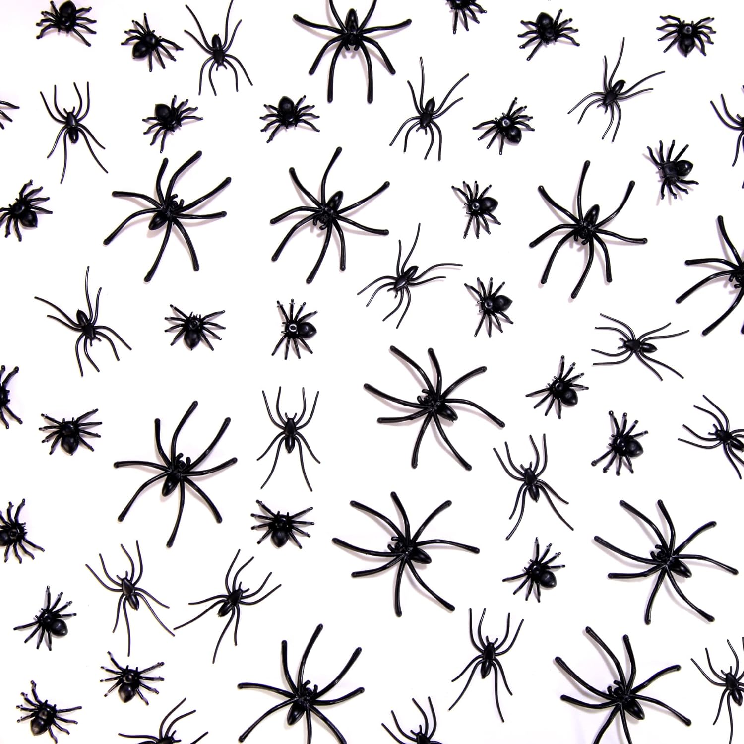 JIALWEN 120 Pieces Realistic Plastic Spiders 3 Sizes Small Spider Toys Black Fake Spiders Halloween Prank Props for Halloween Home Party Decorations