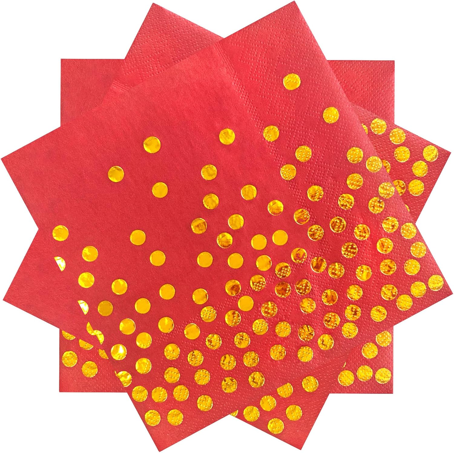 13 x 13 Inches Red Party Napkins,100PCS Red and Gold Cocktail Beverage Napkin for Birthday Wedding Graduation 2025