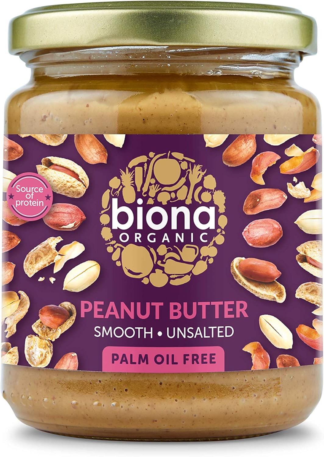 Biona Organic Peanut Butter Smooth No Added Salt (250g) - Pack of 2
