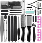 EKOCSIO Professional Pedicure Kit, 36 in 1 Stainless Steel Foot Care Kit Foot Rasp Dead Skin Remover for Home & Salon Care, Black