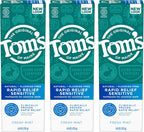 Tom's of Maine Fluoride-Free Rapid Relief Sensitive Toothpaste, Fresh Mint, 4 oz. 3-Pack (Packaging May Vary)
