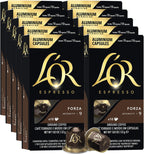 L'OR Espresso Capsules, 100 Count Forza, Single-Serve Aluminum Coffee Capsules Compatible with the L'OR BARISTA System & *Nespresso Original Machines