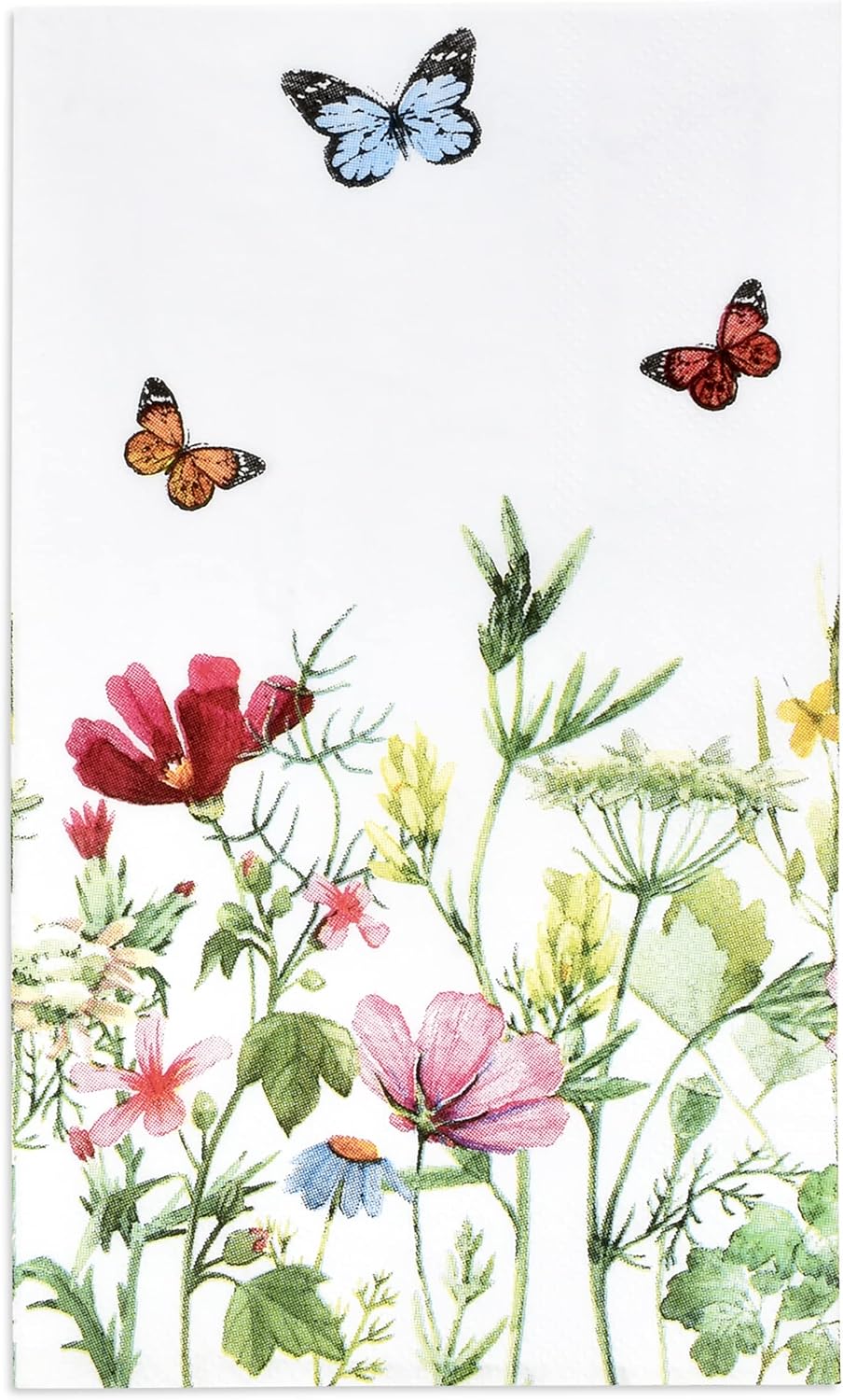 Gift Boutique 100 Spring Floral Guest Napkins Decorative Hand Towels Disposable Paper Butterfly Flower Garden Blossom Wildflowers Bathroom Towel