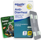 Healthy Surplus Equate Anti-Diarrheal Loperamide HCI 2 mg 24 Caplets and Vital Volumes Tips Card