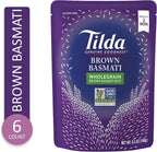 Tilda Legendary Rice Steamed Basmati, Brown, 8.5 Ounce (Pack of 6)