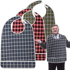 Toulite 3 Pcs Adult Bibs for Eating Extra Large Adult Bibs for Elderly Men Waterproof Adults Bib with Crumb Catcher