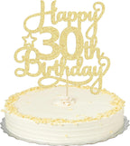 1 Pack Happy 30th Birthday Cake Topper Gold Glitter 30 & Fabulous Cheers to 30 Years Old 30th Birthday Cake Pick for Celebrating 30th Birthday Anniversary Party Cake Decorations Supplies