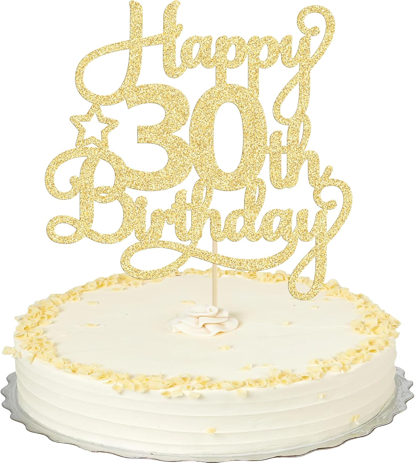 1 Pack Happy 30th Birthday Cake Topper Gold Glitter 30 & Fabulous Cheers to 30 Years Old 30th Birthday Cake Pick for Celebrating 30th Birthday Anniversary Party Cake Decorations Supplies