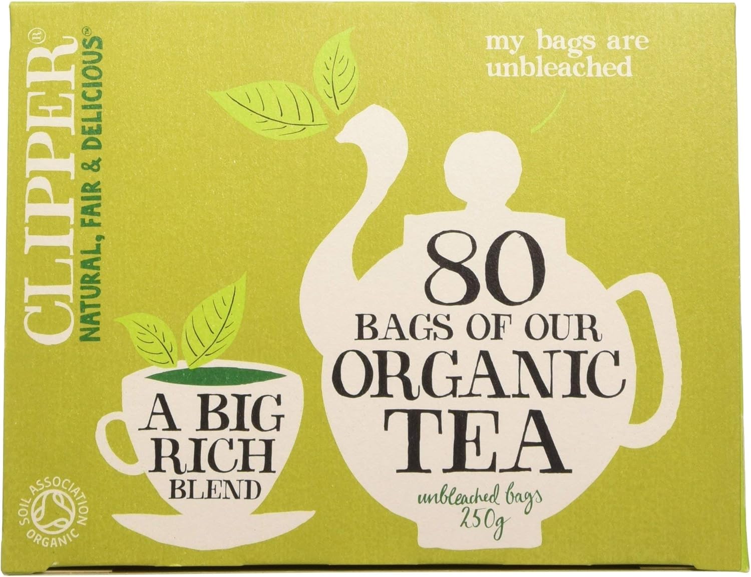 Clipper Organic Everyday 80 Teabags (Pack of 6, Total 480 Teabags)