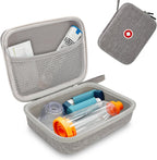 Klawdsky Hard Travel Case for Asthma Inhaler, Inhaler Spacer Case for Kids and Adults,Gray (Bag Only)