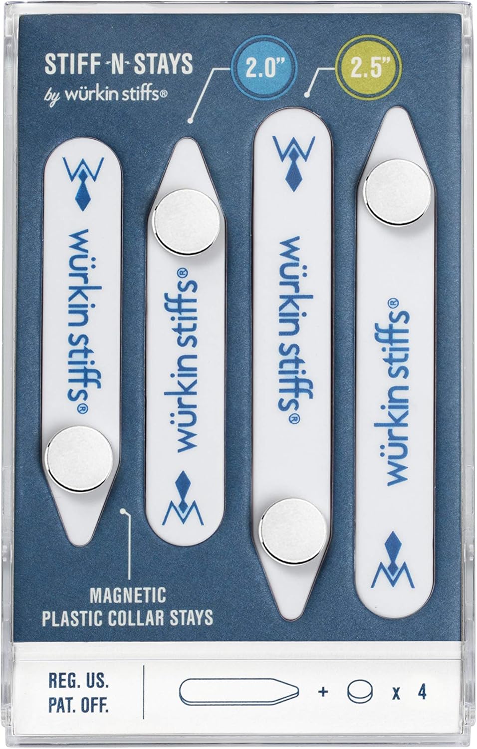 Würkin Stiffs Plastic Magnetic Collar Stays As Seen on Shark Tank | Stiff-N-Stays Collar Inserts