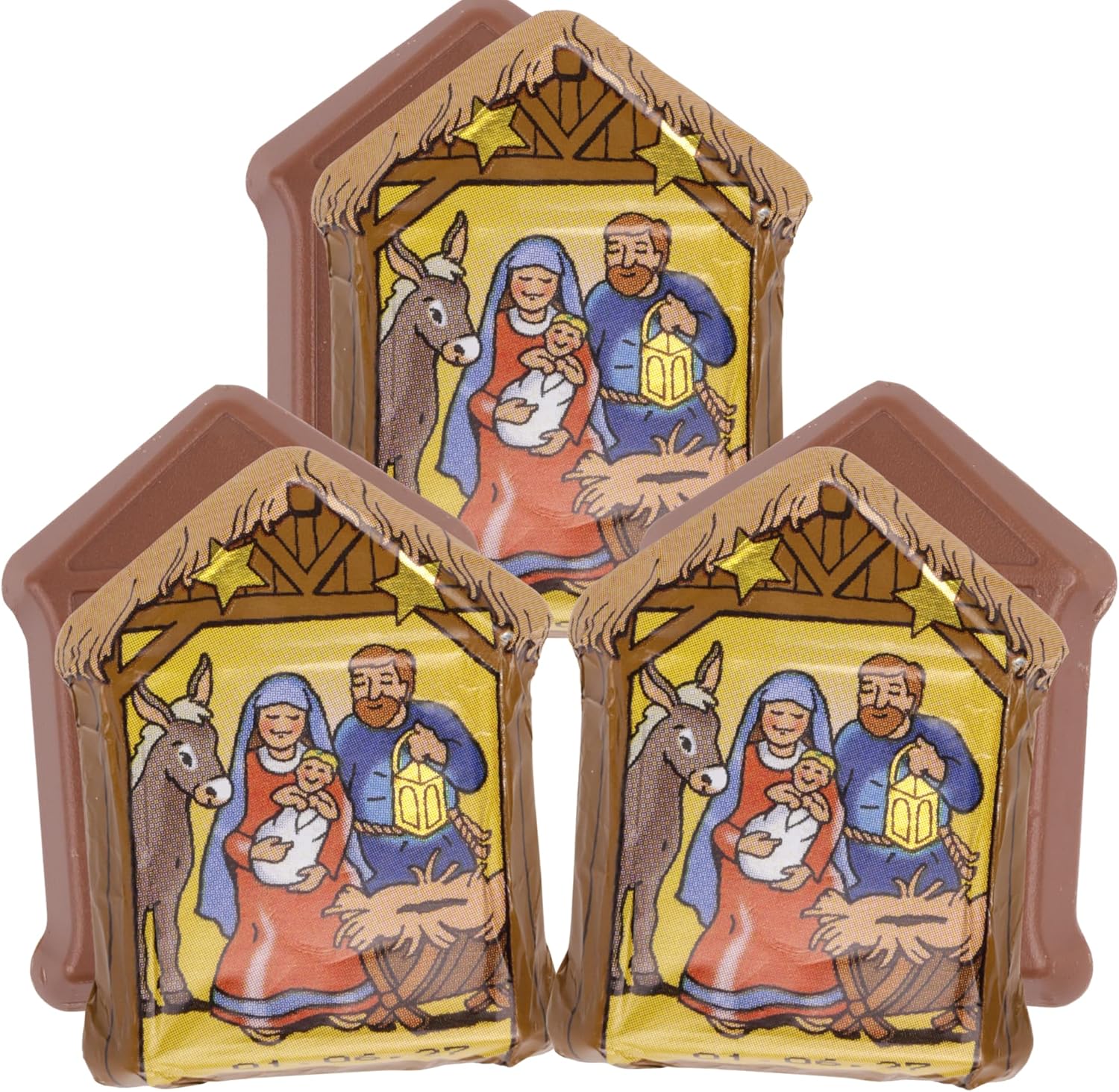 Nativity Themed Milk Chocolate, Festive Christmas Candy, Holiday Stocking Stuffer Treats, 0.44 Ounces (Pack of 3)