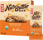 CLIF Nut Butter Bar - Peanut Butter - Energy Snack Bars - Non-GMO - USDA Organic - Plant Based - Low Glycemic - 1.76 oz. (5 Pack)
